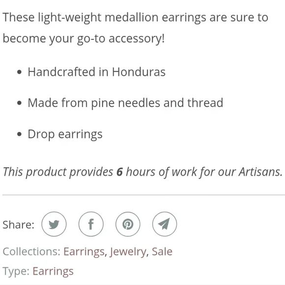 Handcrafted Lightweight Medallion Dangle Drop Earrings, Honduras - Picture 4 of 5